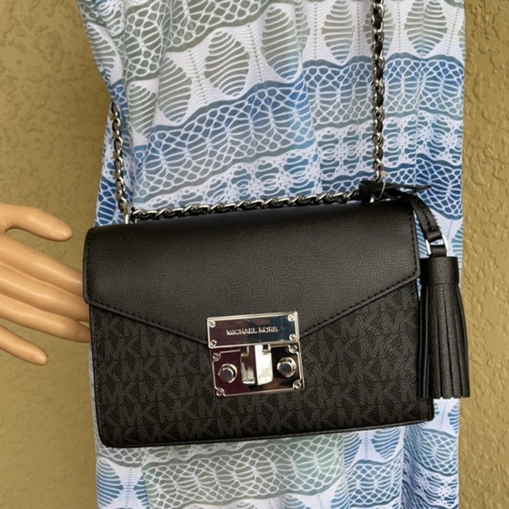 Michael Kors Rose Small Crossbody Black - Picture 12 of 16